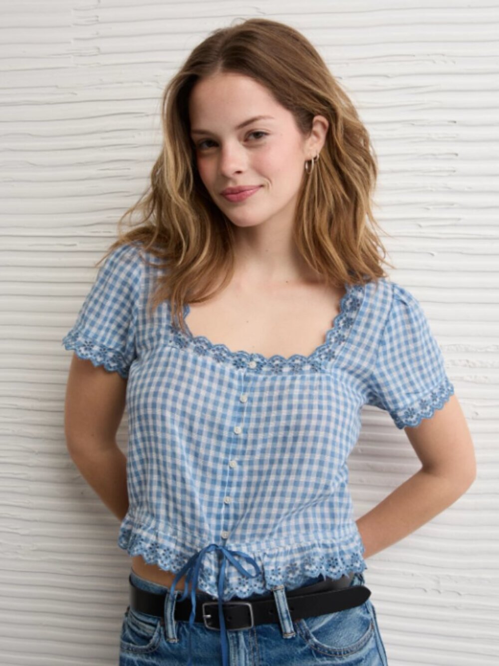 American Eagle Gingham Top